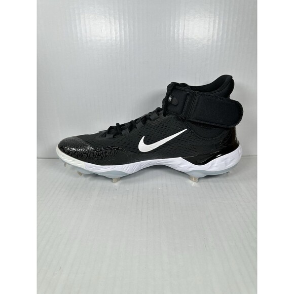 Size 14 Nike Alpha Huarache Elite 4 Mid Men's Black Baseball Cleat DJ6520-001 - Picture 4 of 8